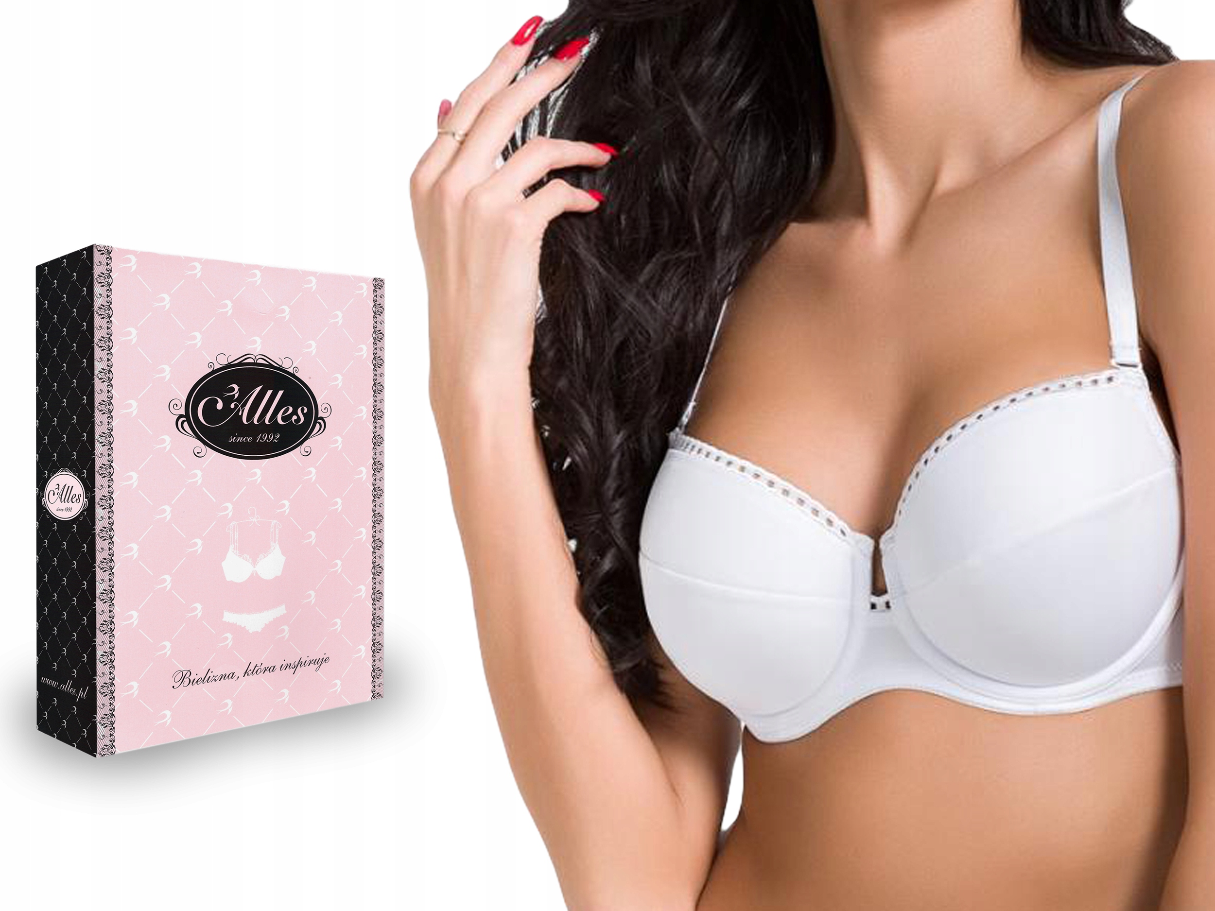 

Usztywniany Biustonosz Alles Elena II, Biały, 85D