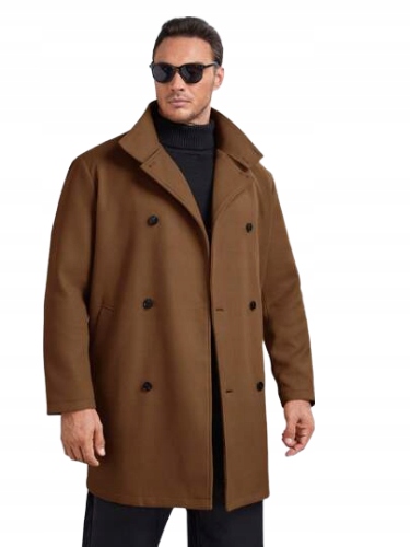 Shein Pánský Kabát Klasický Hnědý 2XL Lvíček