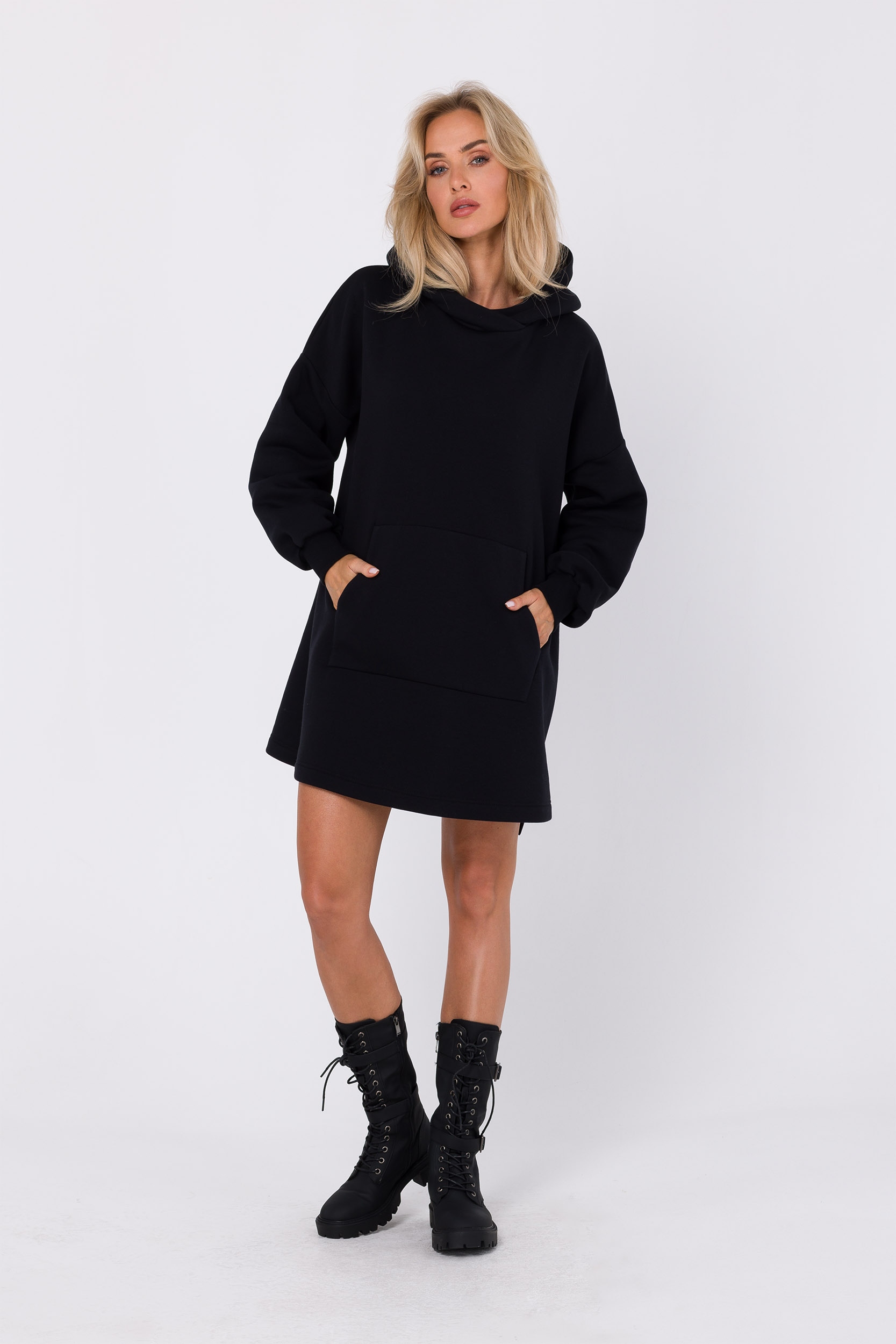 Šaty S Kapucí S Kapucí Černé 40/42 L/XL