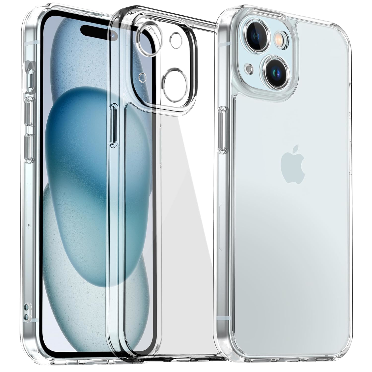 Etui do iPhone 15 PLUS I WZMACNIANE ETUI CLEAR SLIM CASE + Szkło