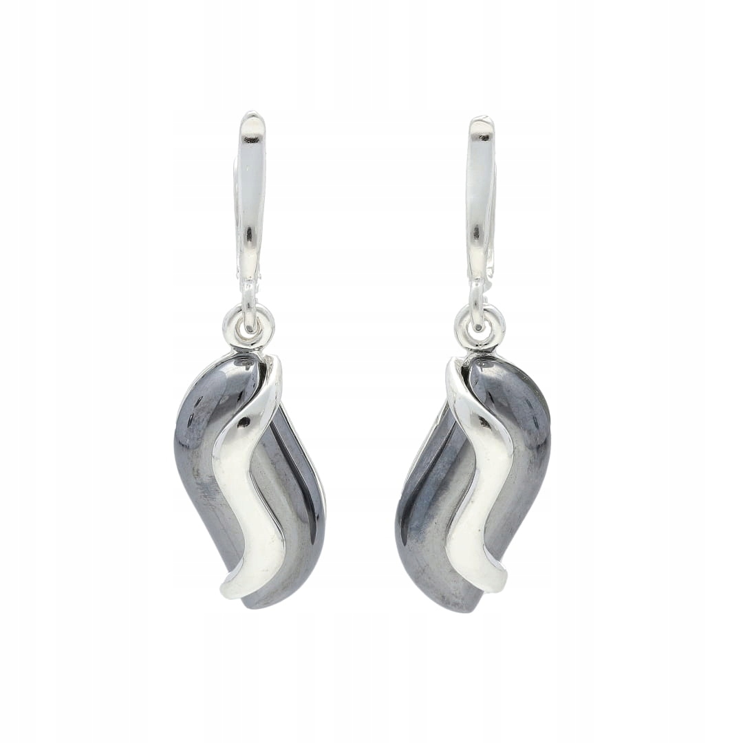 Náušnice s hematitem stříbro