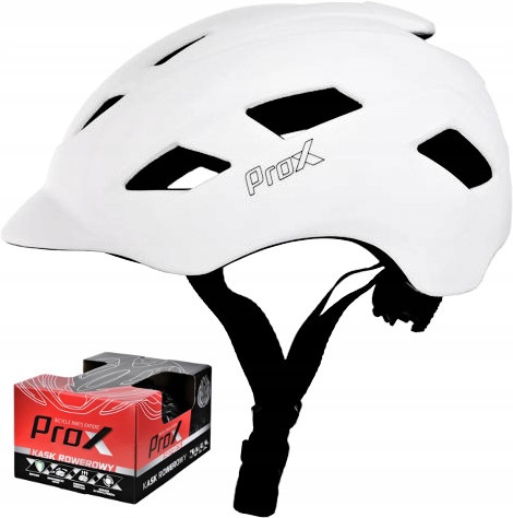 Cyklistická přilba Prox Town Led Usb r S 53-55 cm Bílá Matná Město Trekking