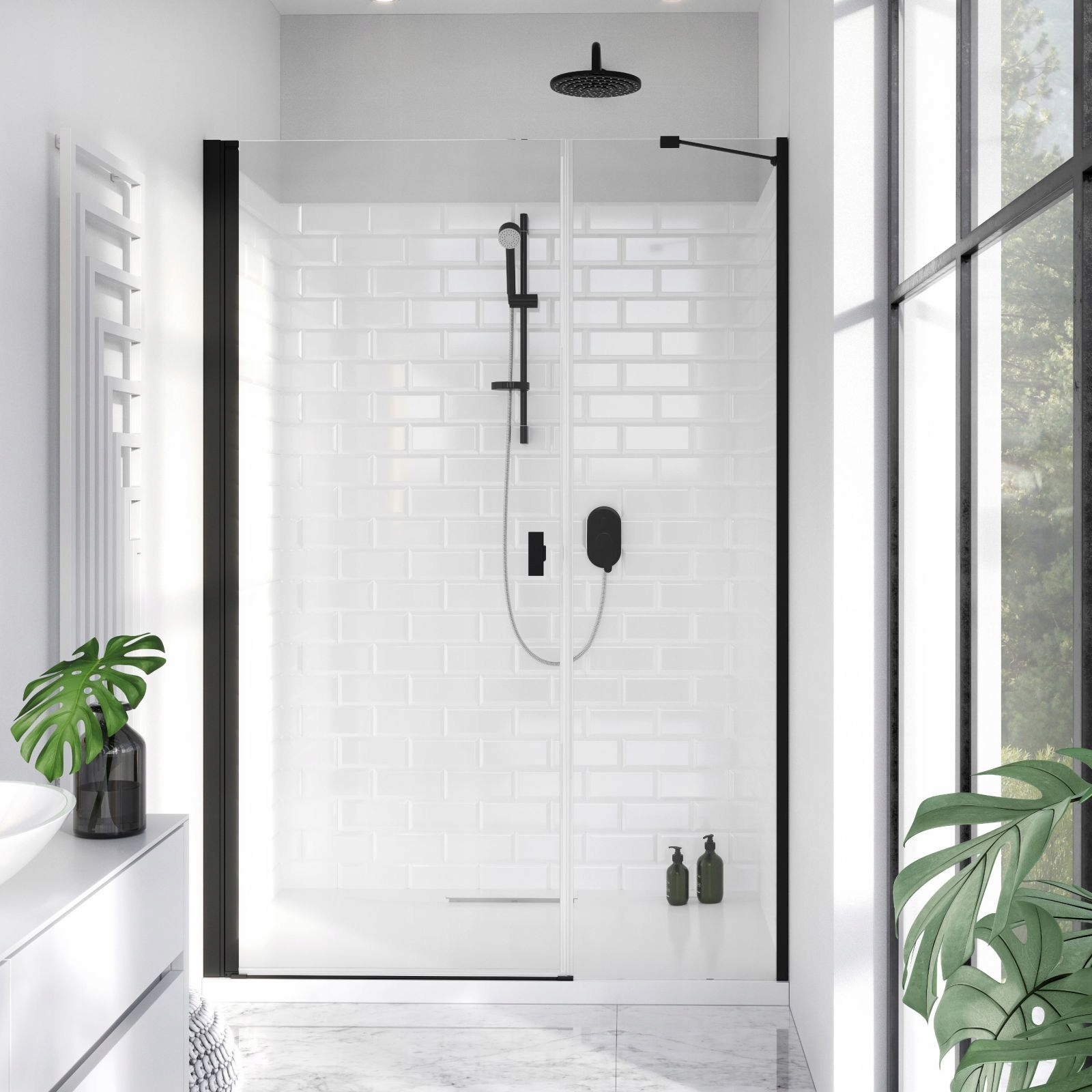 Drzwi prysznic RADAWAY Nes Black DWS 140 L grafit Rodzaj drzwi do wnęki