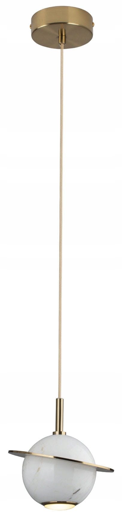 Lampa wisząca z marmurowym, białym kloszem Led 5W nad stół Maxlight