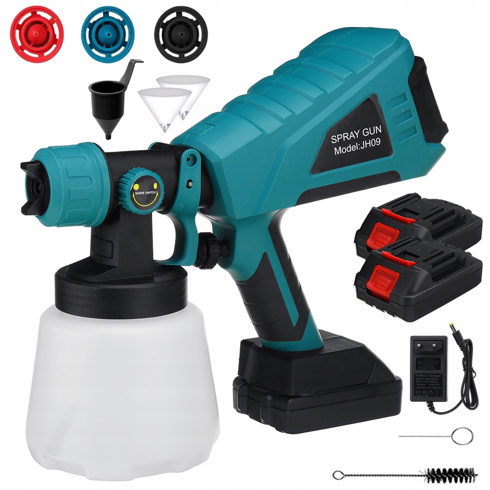 Malířský Agregát Elektrická Pistole Na Malování Se 3 Tryskami A 2 Bateriemi