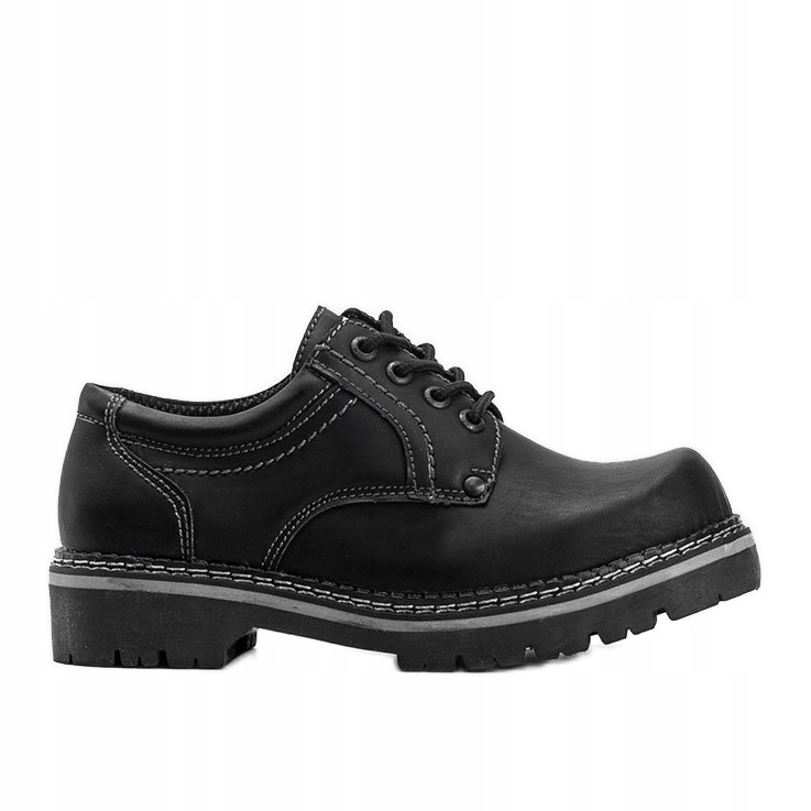 

Czarne Skóra ekologiczna Buty Półbuty r.37