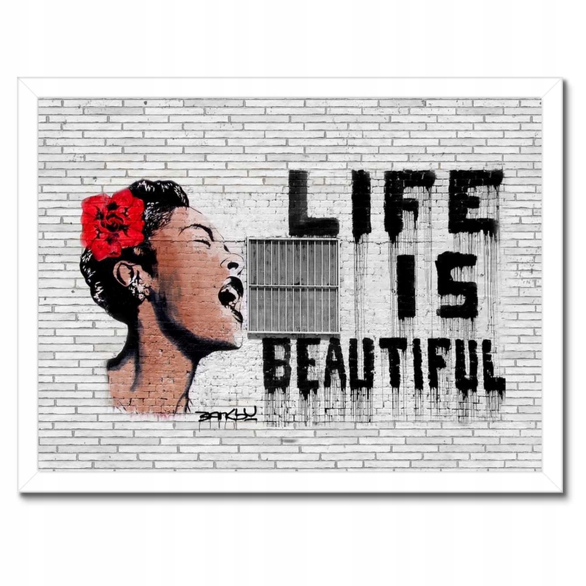 Plakáty v rámu 40x30 Banksy Life jsou krásné