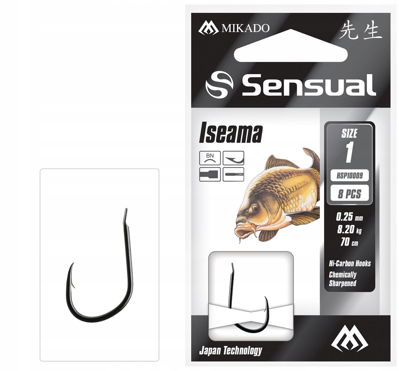 Przypony Wiązane Sensual Iseama nr 1 Bn żyłka: 0.25mm/70cm op.8szt.