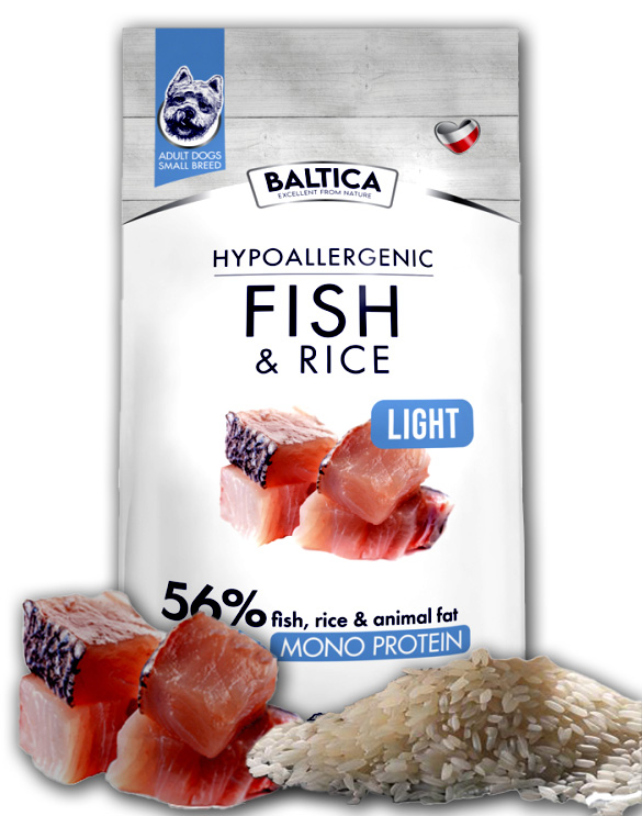 Levně Baltica Adult ryba with rice Light Xs/s suché krmivo pro psy 3 kg