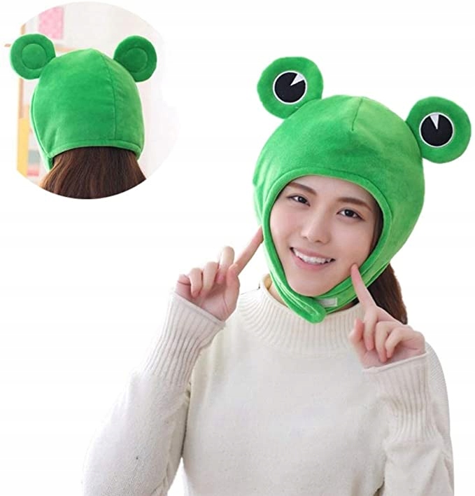 

Pluszowa Czapka Żaba Frog Z Uszami Cosplay Zielona