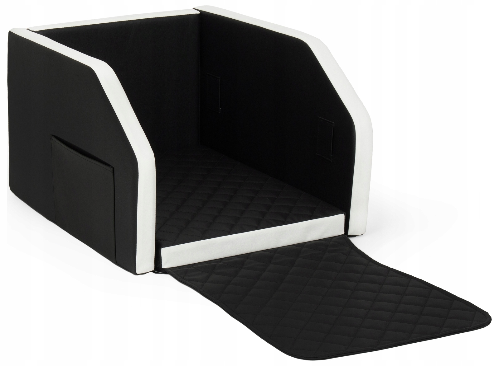 Skládací přepravka do auta pro psa na zadní sedadlo s matrací a p