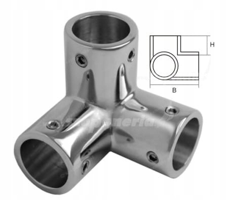 RELING Ø 25 MM ŁĄCZNIK RURY RELINGU NAROŻNY