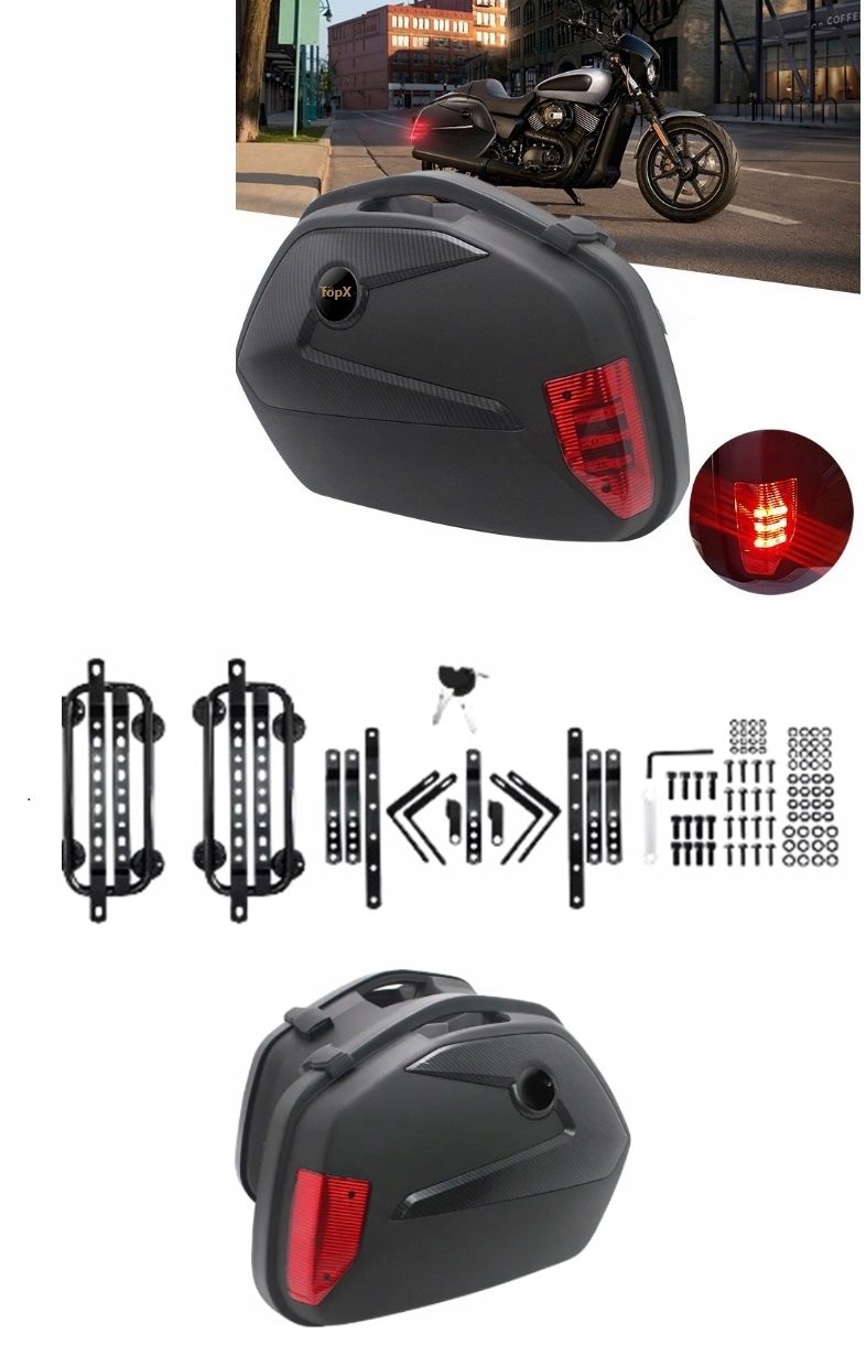 Boční Kufry Abs Stop Světlo Rámy Kawasaki Z800 Z650 Z750 Z900 Z1000 Sx