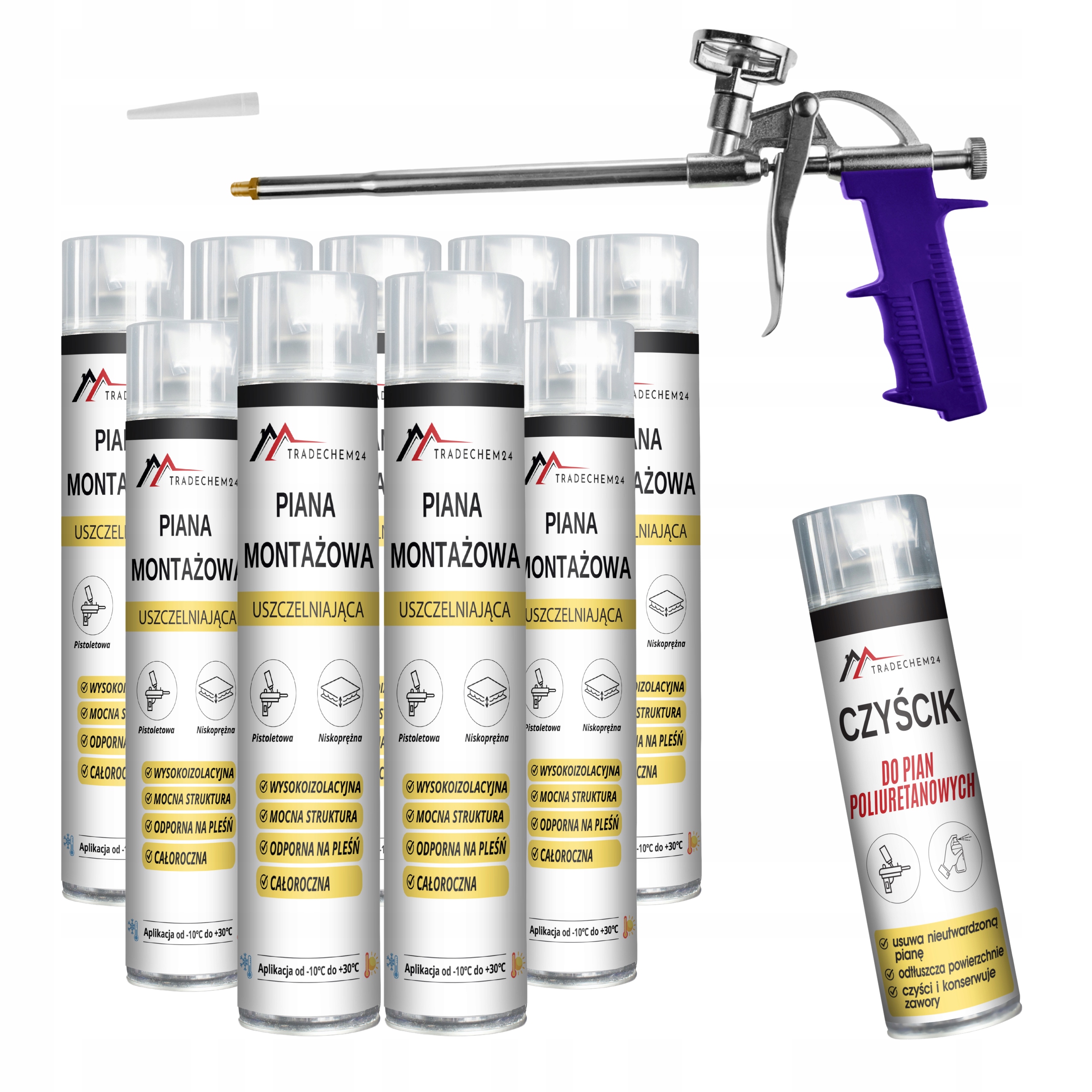 Pěna Pro Montáž Oken, Dveří, Parapetů, Čistič Těsnění Pistol