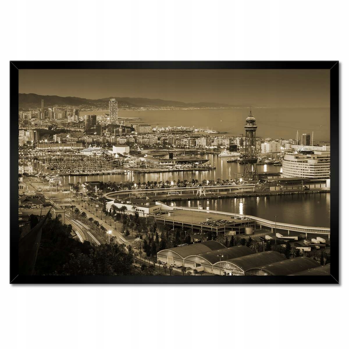 Plakáty v rámu 60x40 Barcelona Noční krajina