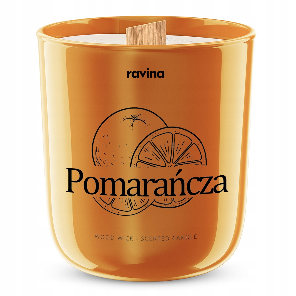 

Pomarańczowa zapachowa świeca sojowa Wood Wick