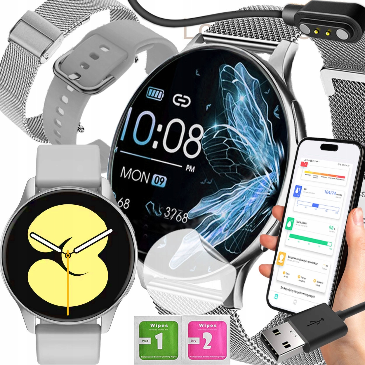 Chytré Hodinky Polské Menu Hovory Sport Smart Watch Dámské 2v1