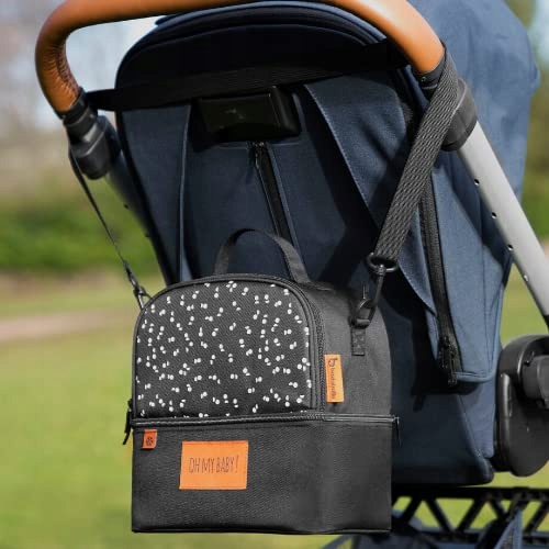 TERMICZNA Torba do wózka Badabulle Pick and Go czarna T011 Wysokość 24 cm