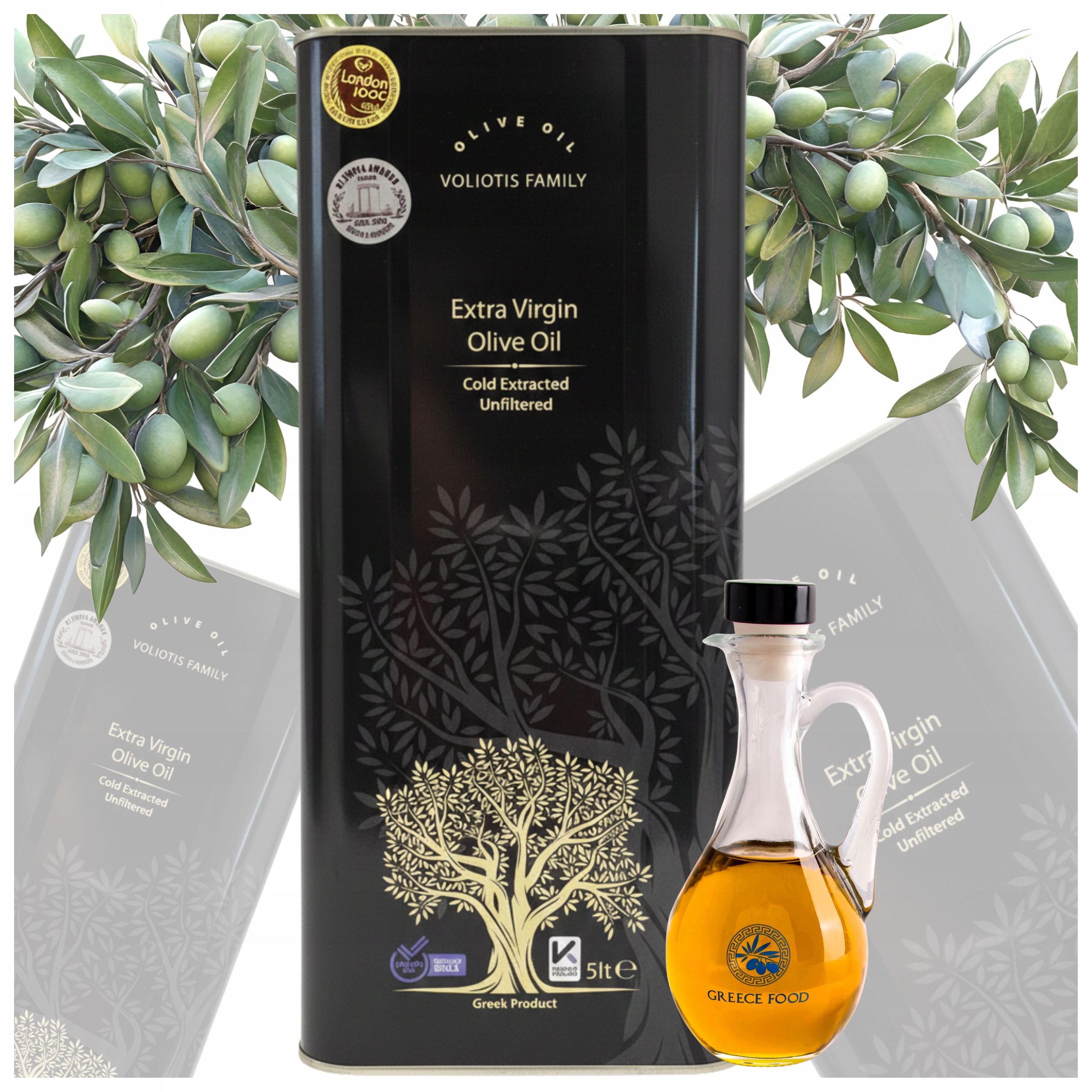 Oliwa Z Oliwek Extra Virgin 5L Grecka Niefiltrowana 0,8% Butelka
