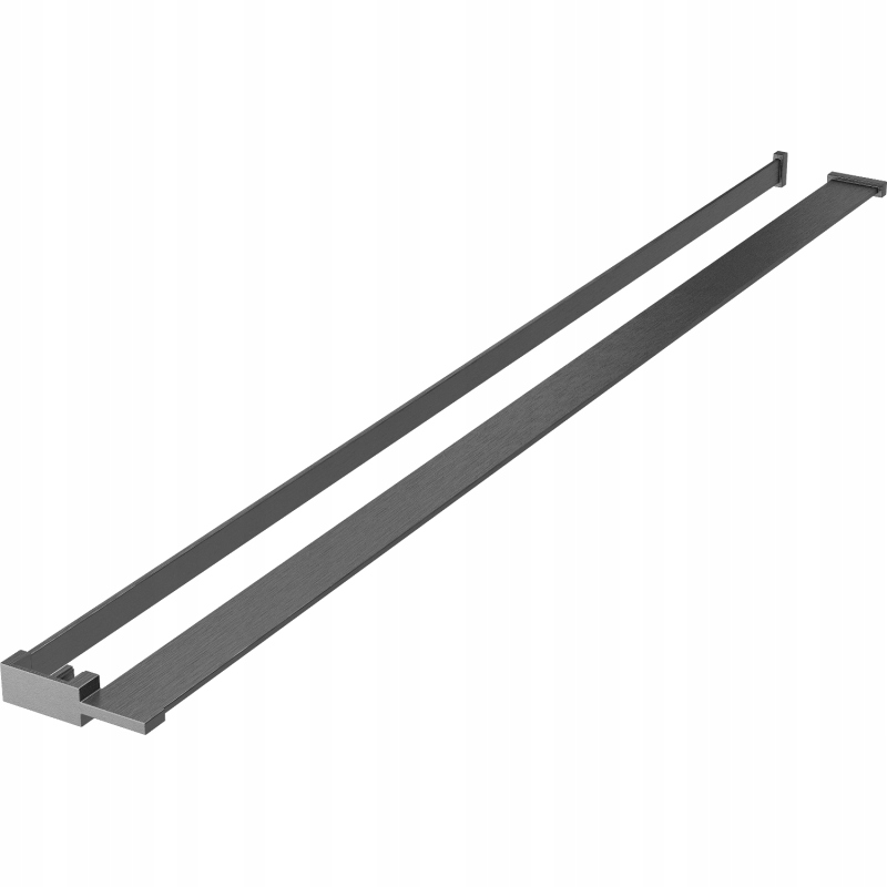 Mexen polička do sprchové stěny s držákem na ručníky, gun gray kartáčovaný