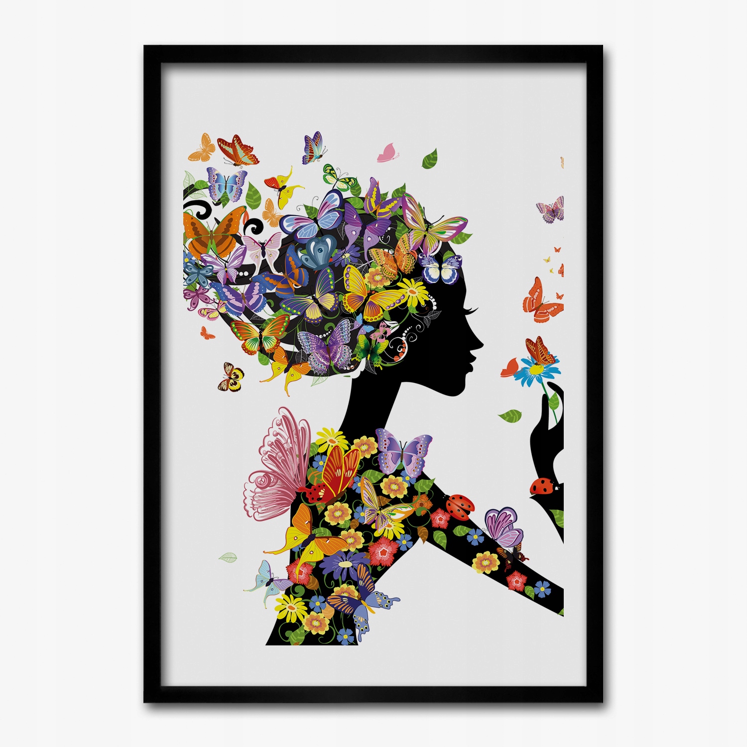 

Obraz w ramie Mdf Kobieta kwiat motyle 50x70 cm