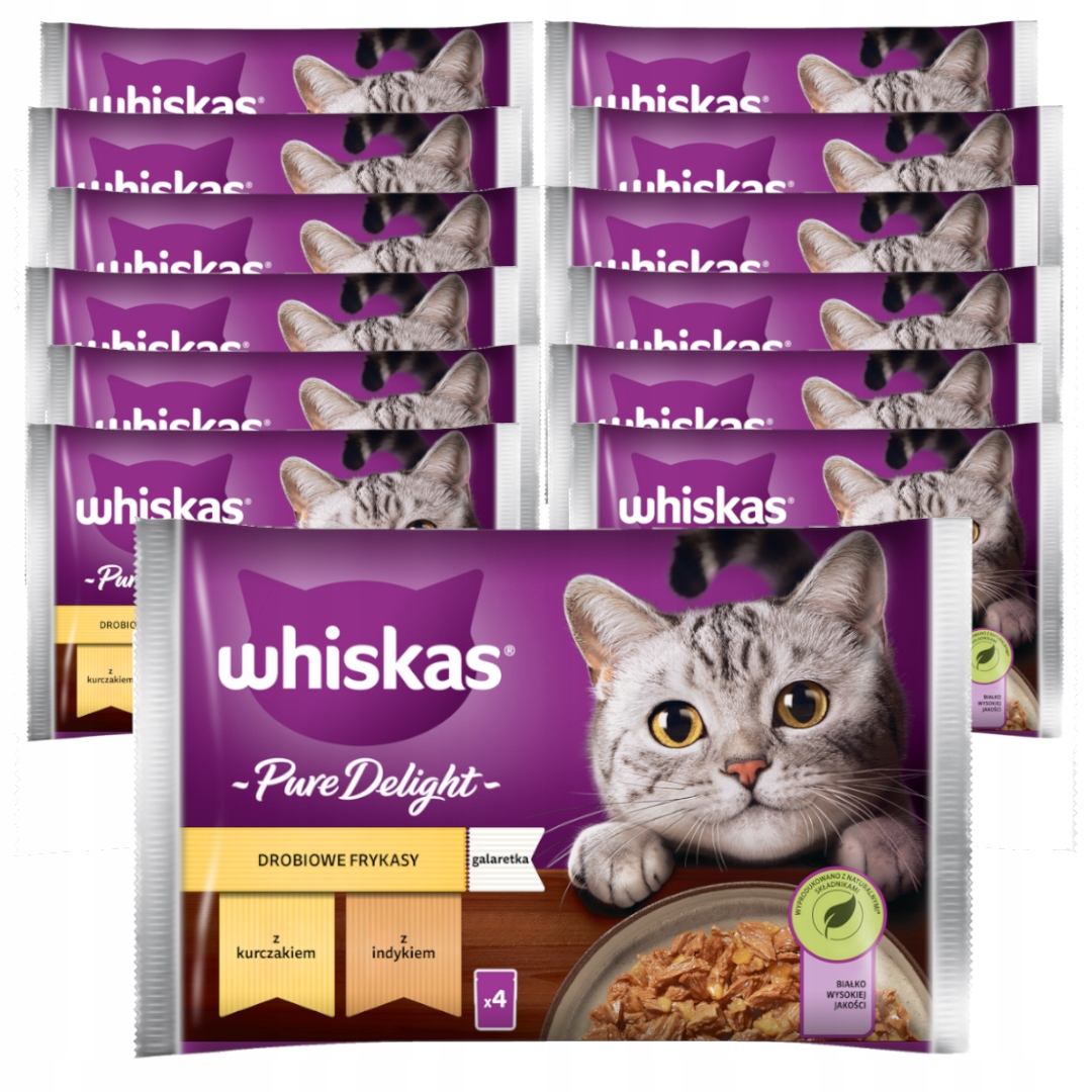Levně Whiskas Adult Drůbeží příchutě Kočka Želé 13x340 g