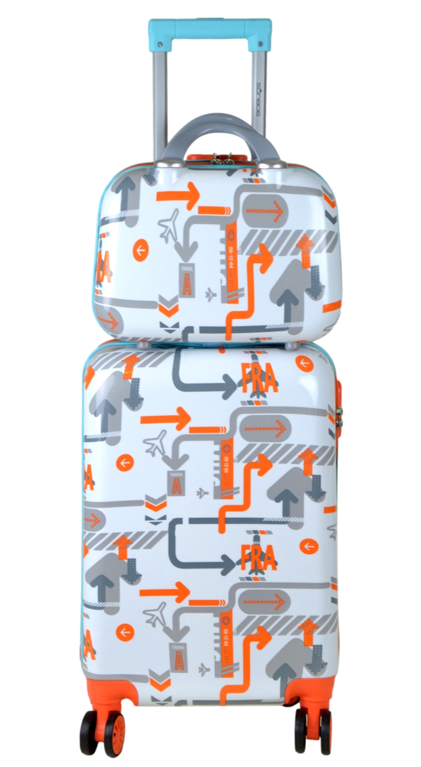 Zestaw walizka kabinowa na kółkach kuferek Sunbag Fly360 DualColor