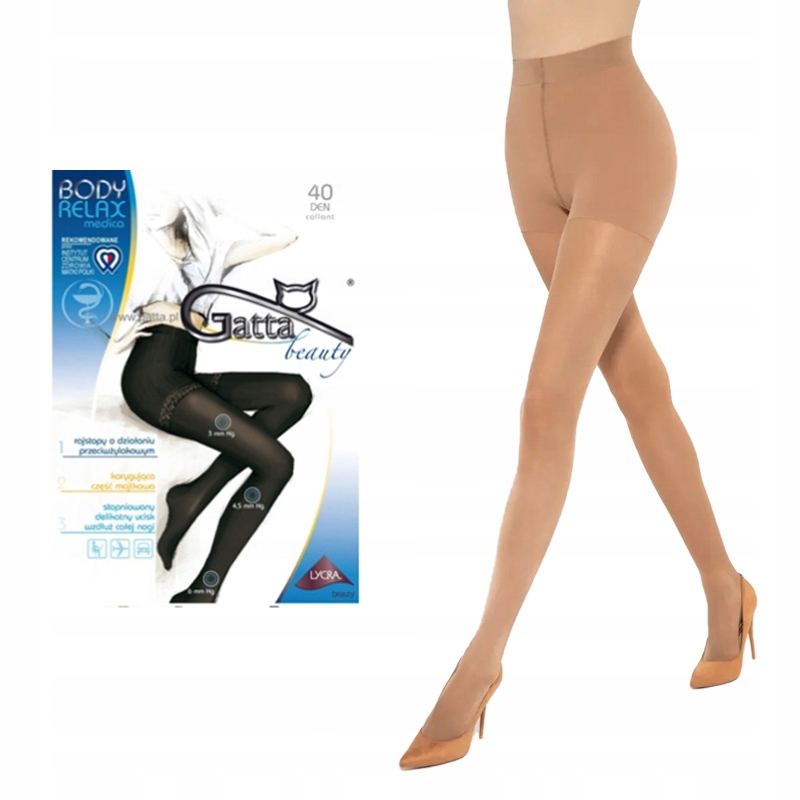 

Rajstopy Gatta Body Relax Medica 40 den golden 5XL