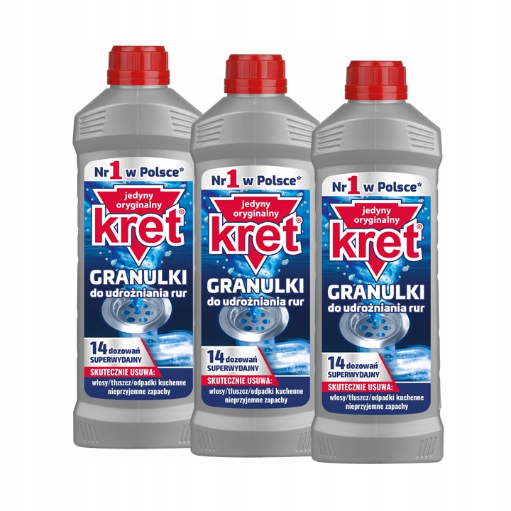 

Kret Granulki do Udrażniania Rur Łazienka 560g x3