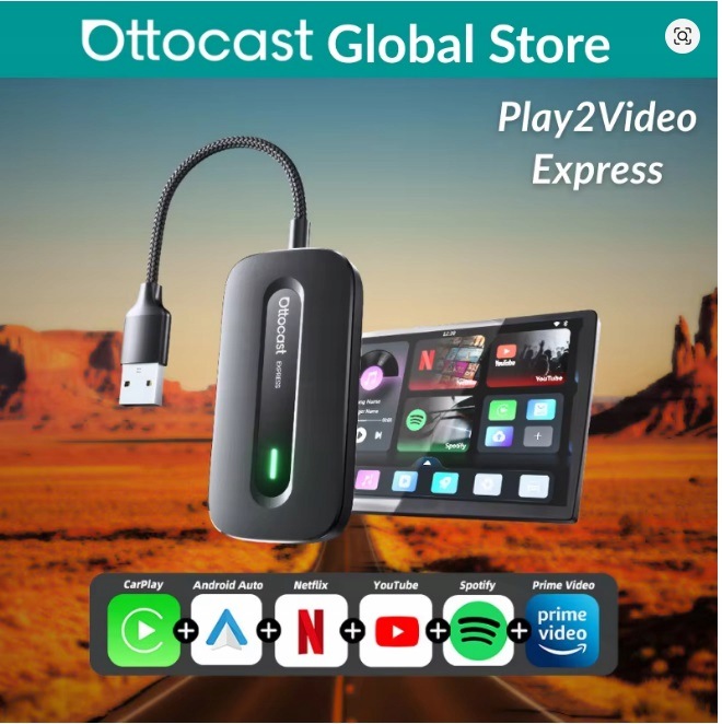Ottocast Play2Video Express Wireless CarPlay Android Auto