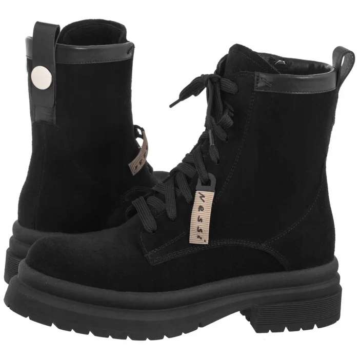 Dámské kožené trapery Nessi černé 22374_W