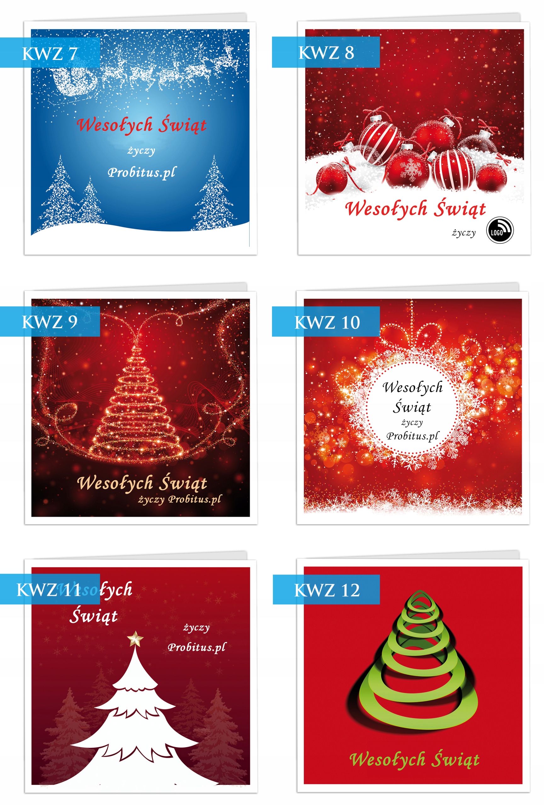 FIRMOWE KARTKI ŚWIĄTECZNE Biznesowe dla FIRM LOGO Wysokość produktu 15 cm
