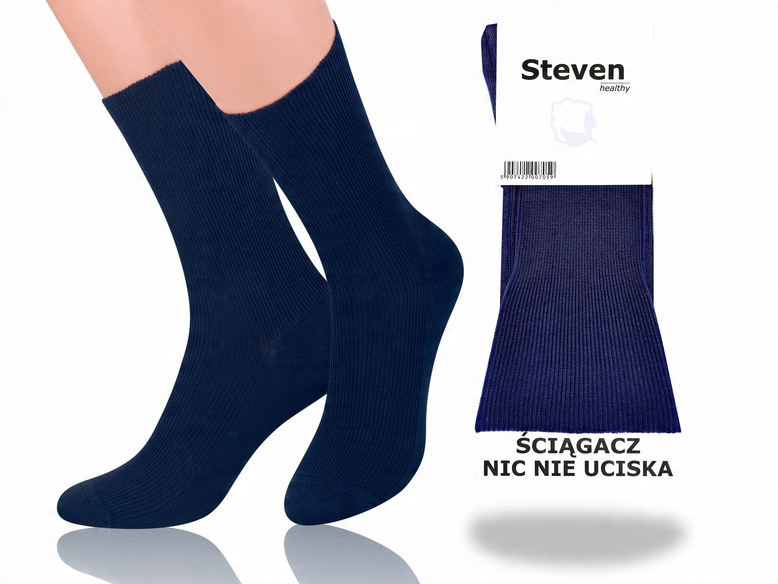 

Steven 018 Skarpety Bezuciskowe Niebieski 35-38