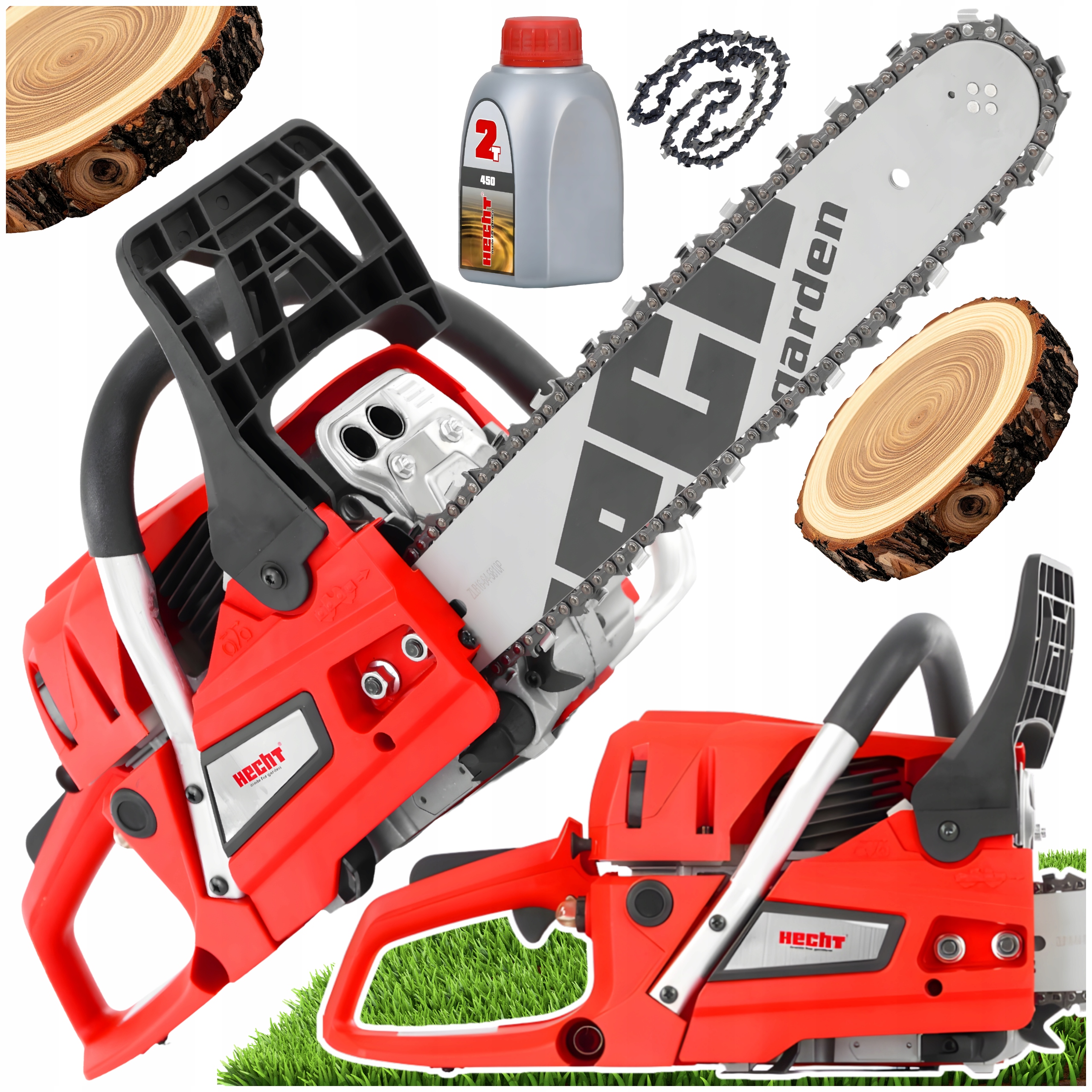 Pilarka Piła Łańcuchowa Spalinowa Hecht 95221 Moc 2,6 Km Olej Łańcuch x2