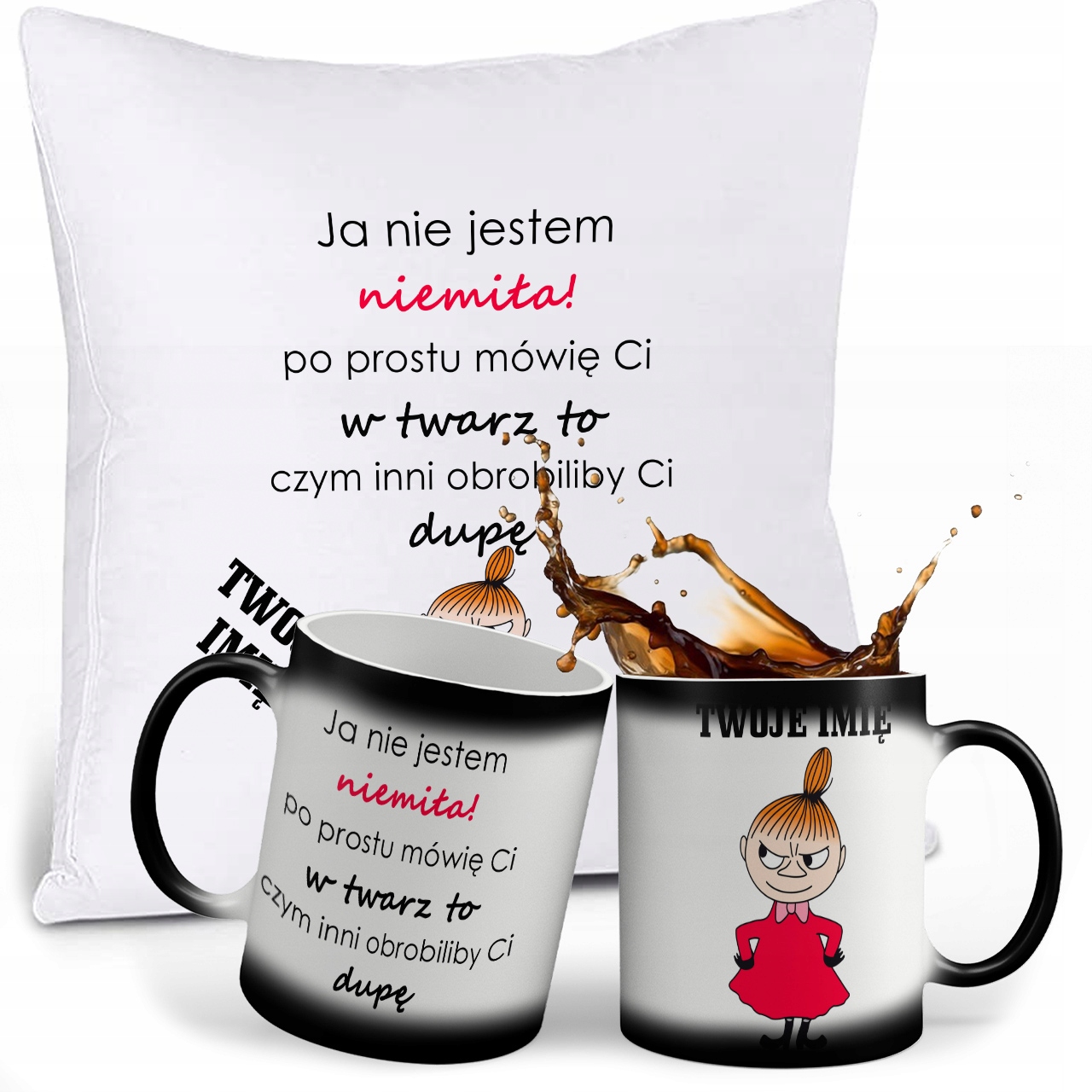 Zestaw Poduszka + Magiczny kubek MAŁA MI