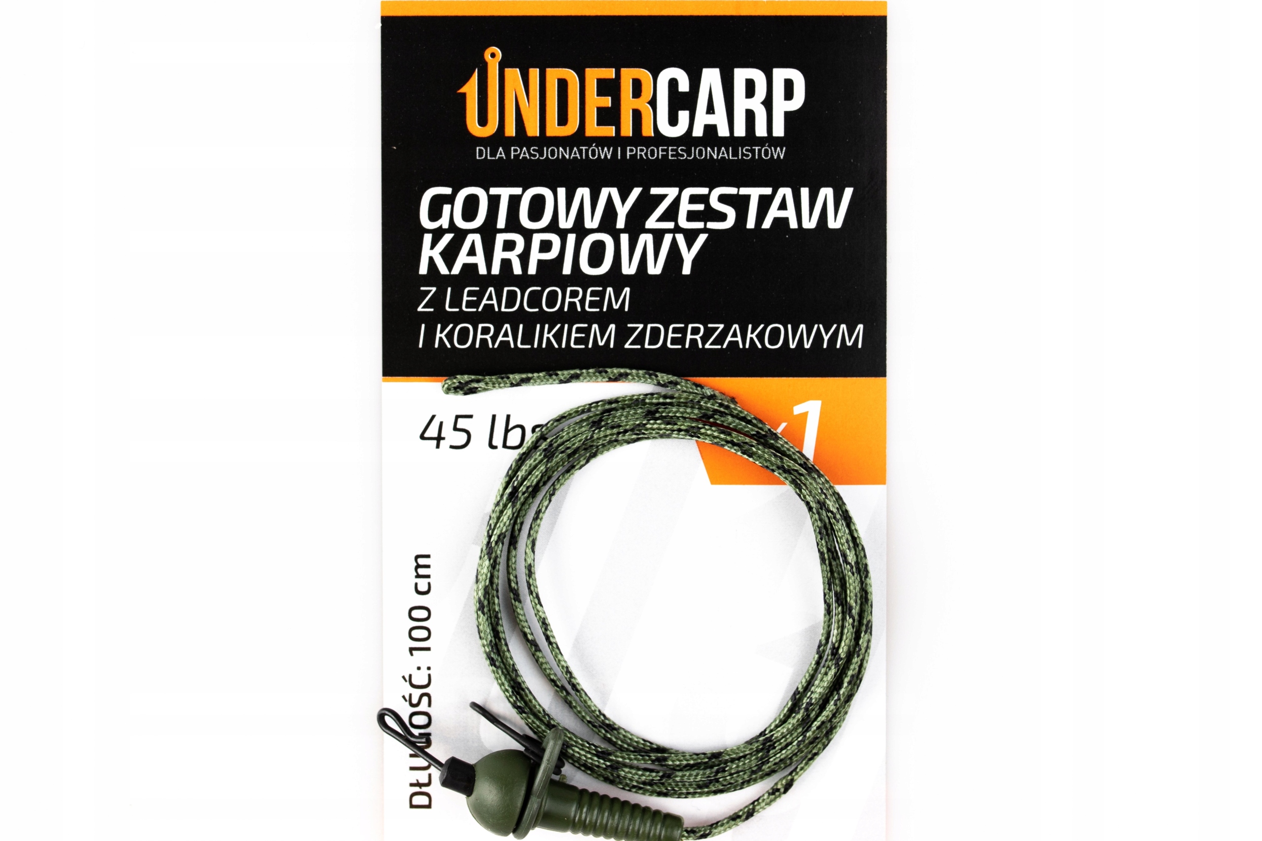 Under Carp zestaw karpiowy z leadcorem i koralikiem zderzakowym 100cm Ziele