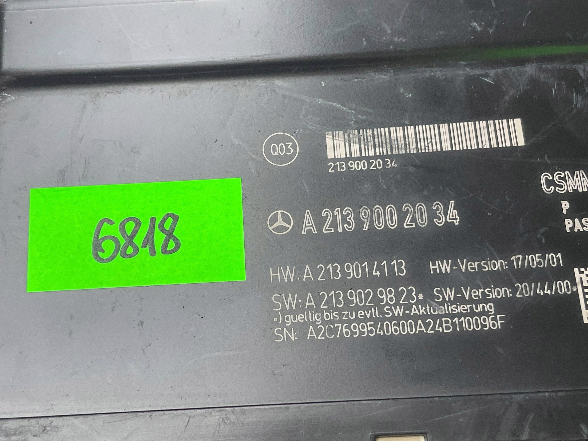 Mercedes-Benz E W213 2022 module / control unit seat A2139002034 !J