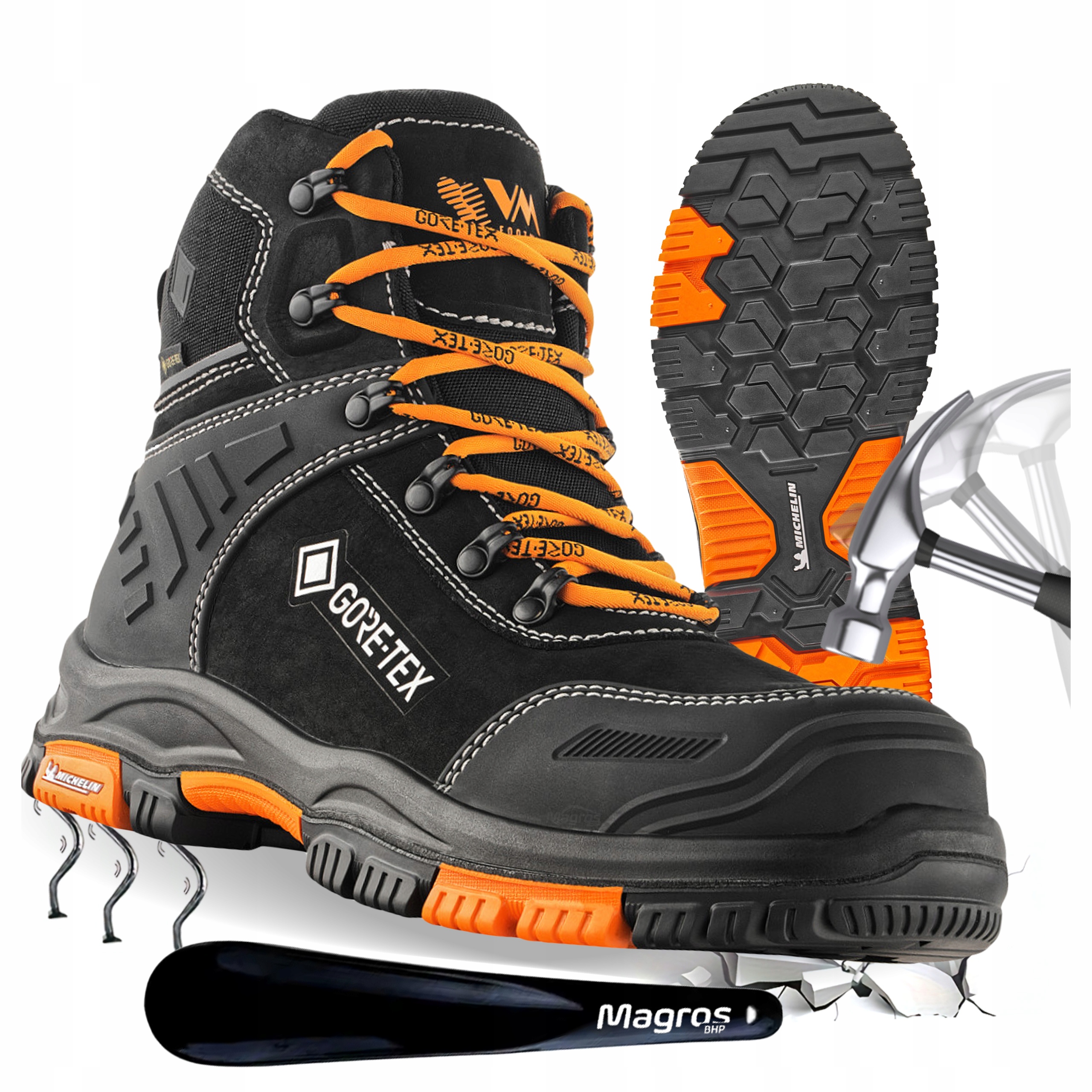 Pracovní obuv kožená Membrána Gore-tex VM Michelin Hamilton S7L Hro 46