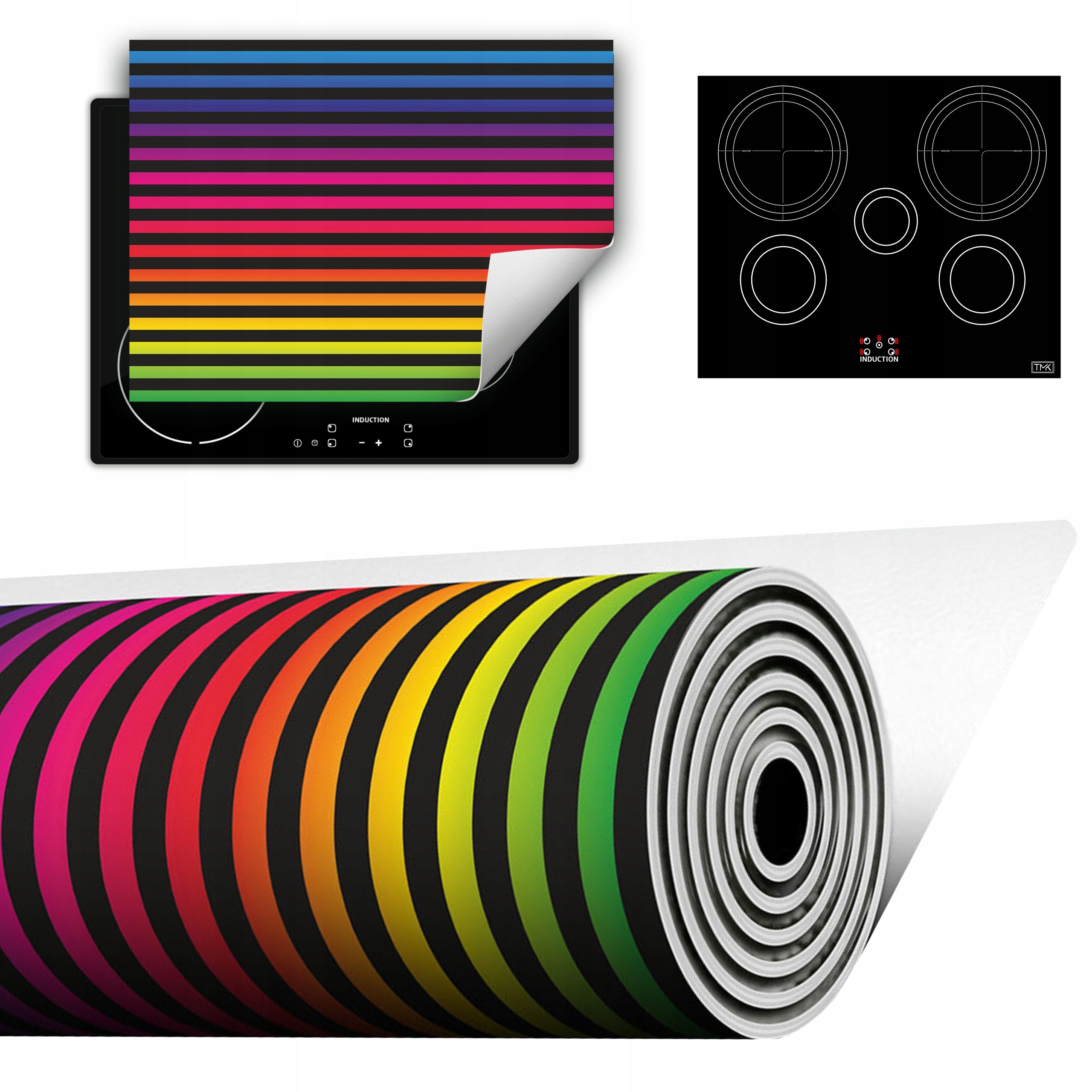 Vinylová Podložka Do Kuchyně Více Místa 70x52 barevná pruhy