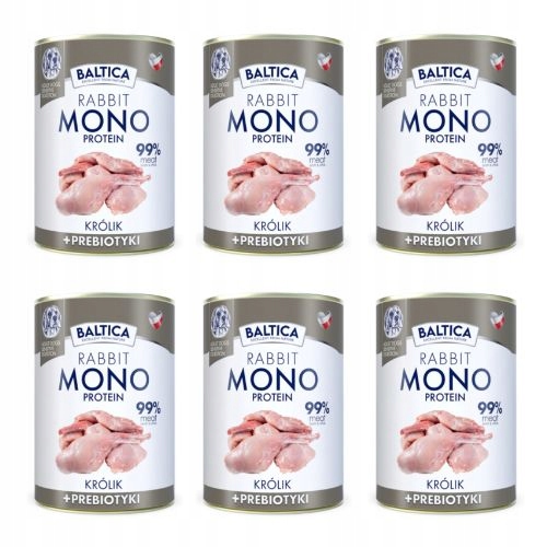 Baltica Monobiałkowa Karma Mokra Dla Psa Królik 6x400g