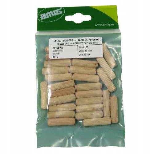 

Kołki drewniane meblowe montażowe 8x30mm 30sztuk