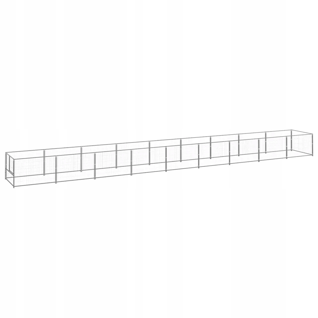 Levně Kotec pro psa, stříbrná, 9 m², ocelová