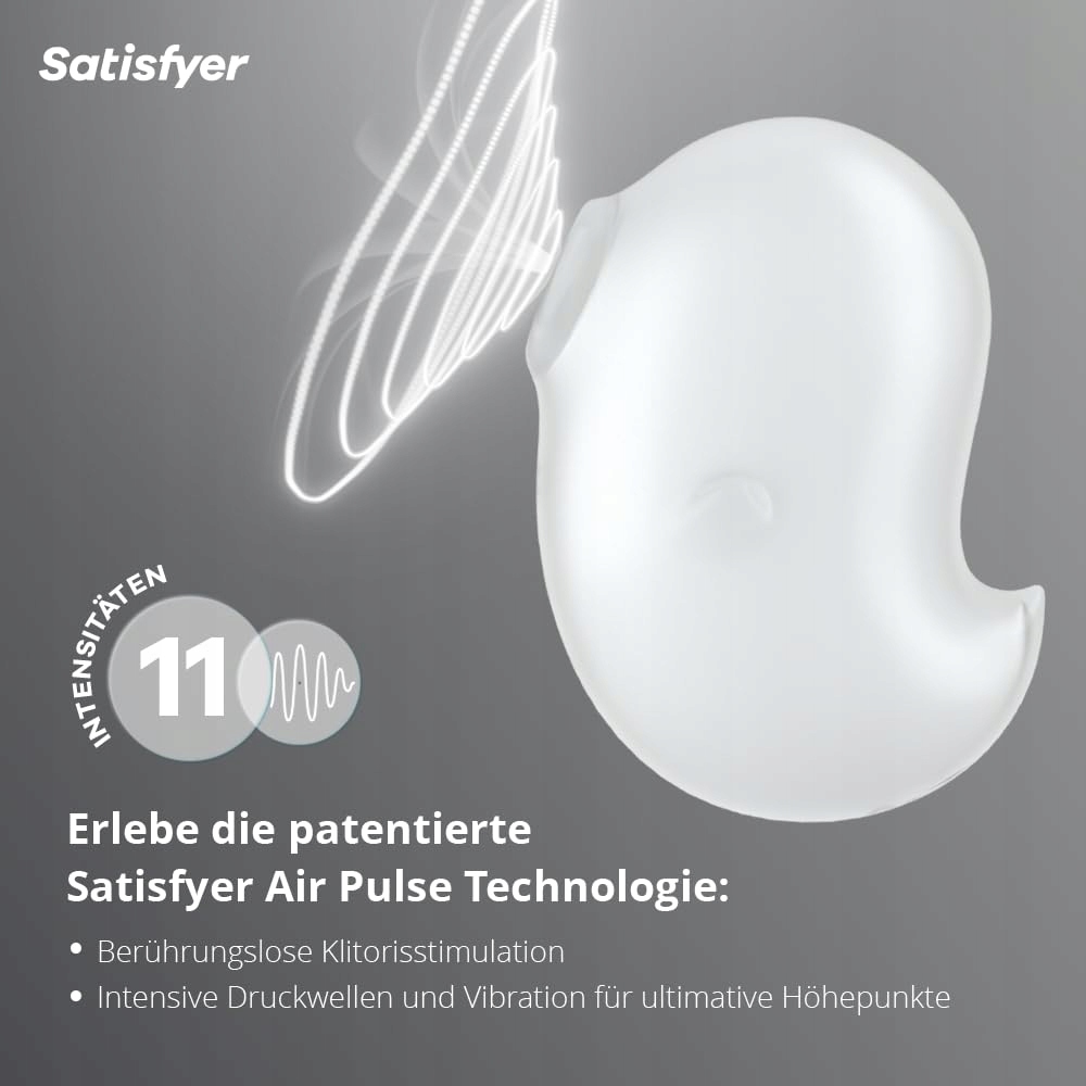 SATISFYER Cutie Ghost Wibrator Airpulse Klitoris Stymulacja Silikon — miniatura 2