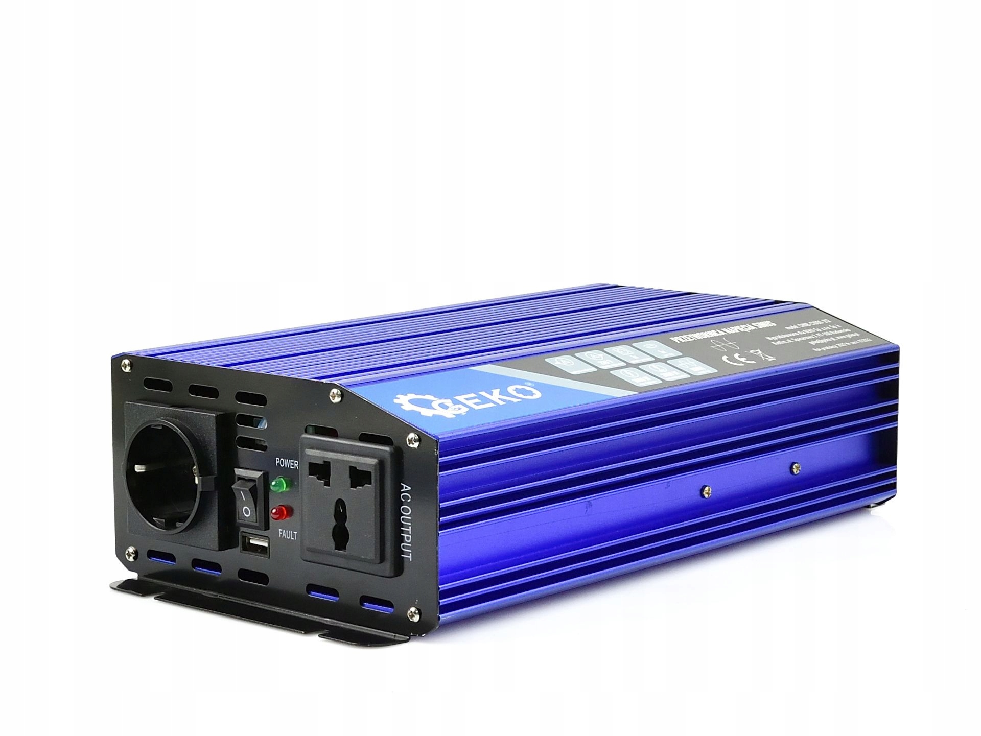 PRZETWORNICA NAPIĘCIA 12V / 230V 1000/2000W SINUS Moc użytkowa 1000 W