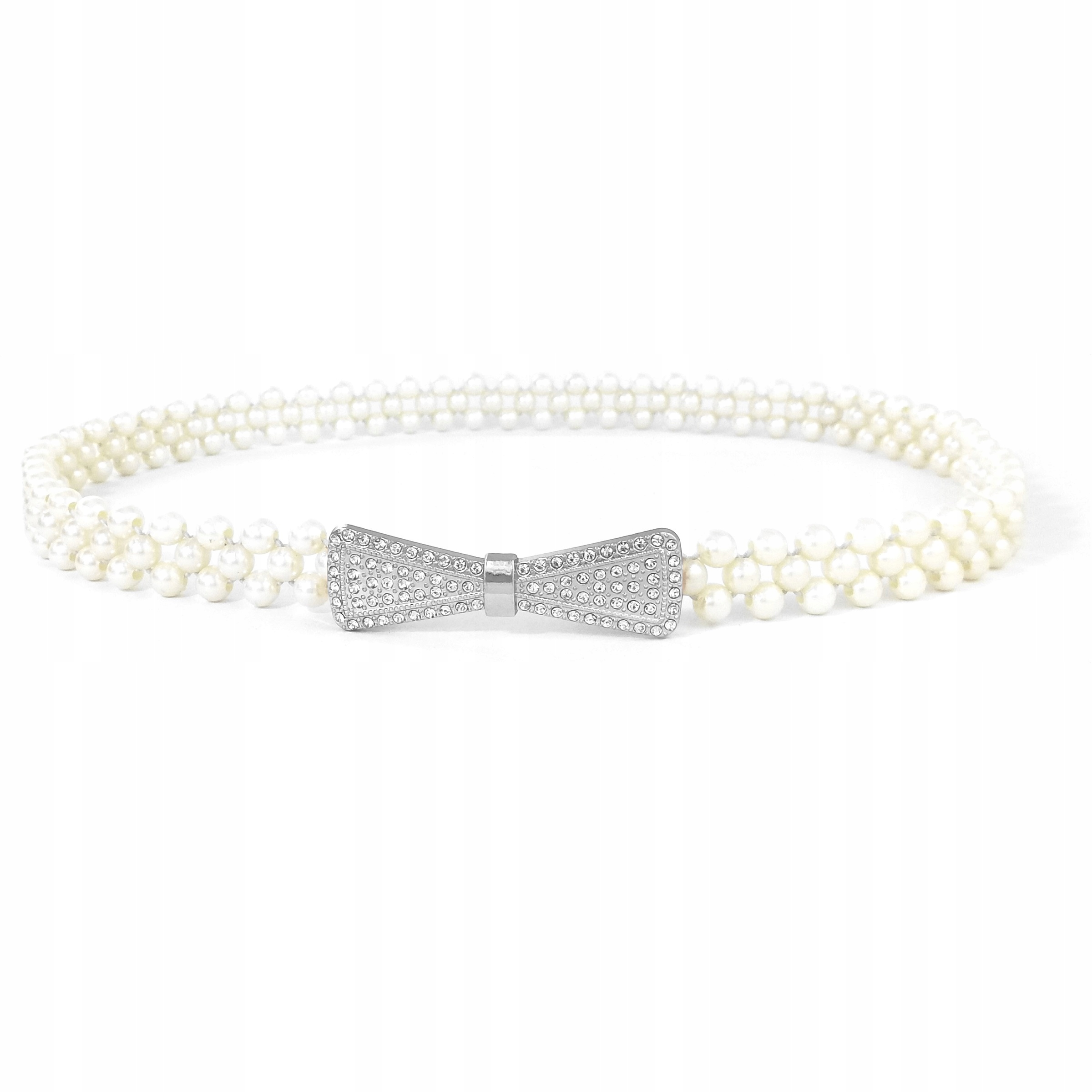 PASEK ELASTYCZNY OZDOBNY DO SUKIENKI PEREŁKI PERŁY