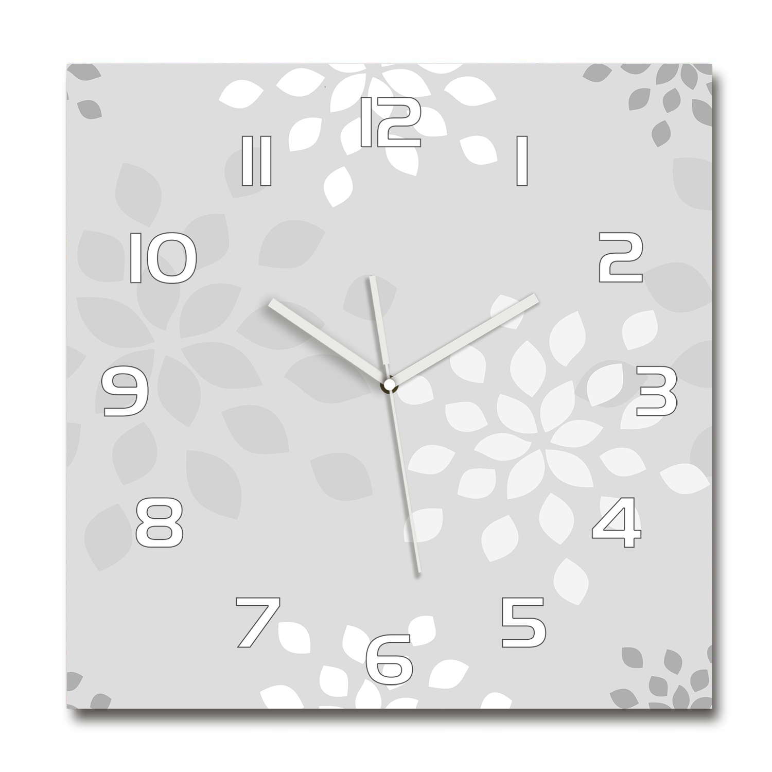 

Zegar ścienny ze szkła, duży Kwiecisty wzór 60x60