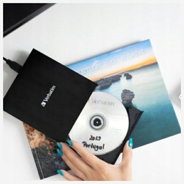 Externí vypalovačka Verbatim Slimline CD/DVD USB2.0 černá/černá 53504