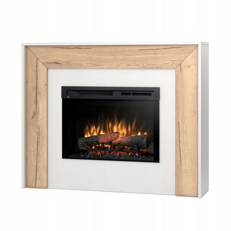 Kominek elektryczny wolnostojący Zuni W08-Biały, Dąb 26" Xhd Led Warmtec
