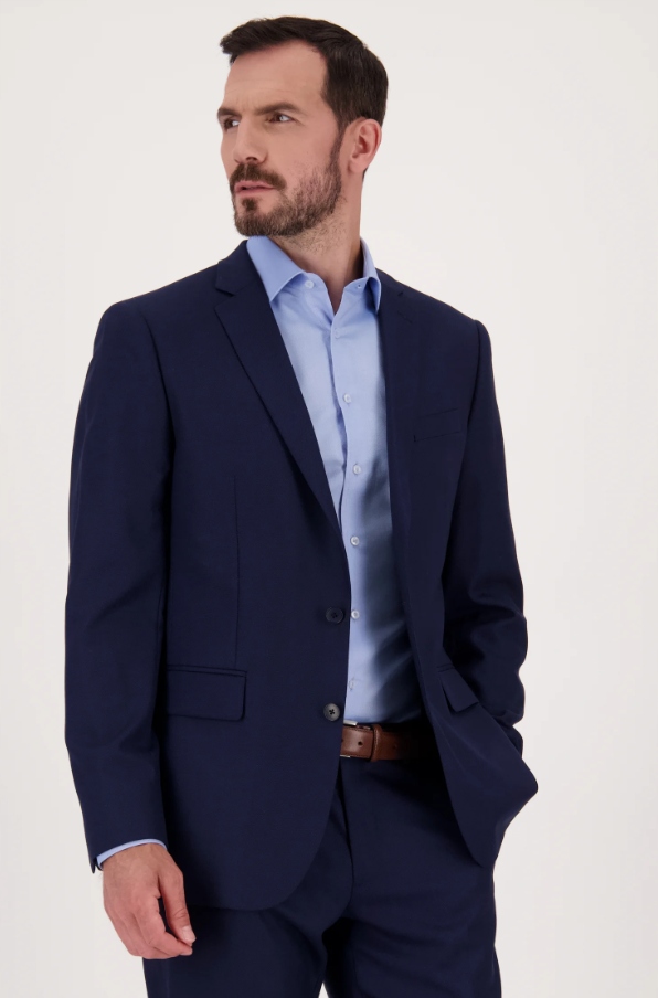 Dansaert Černá Obleková Vesta S Modrou Vlnou 54 Jml