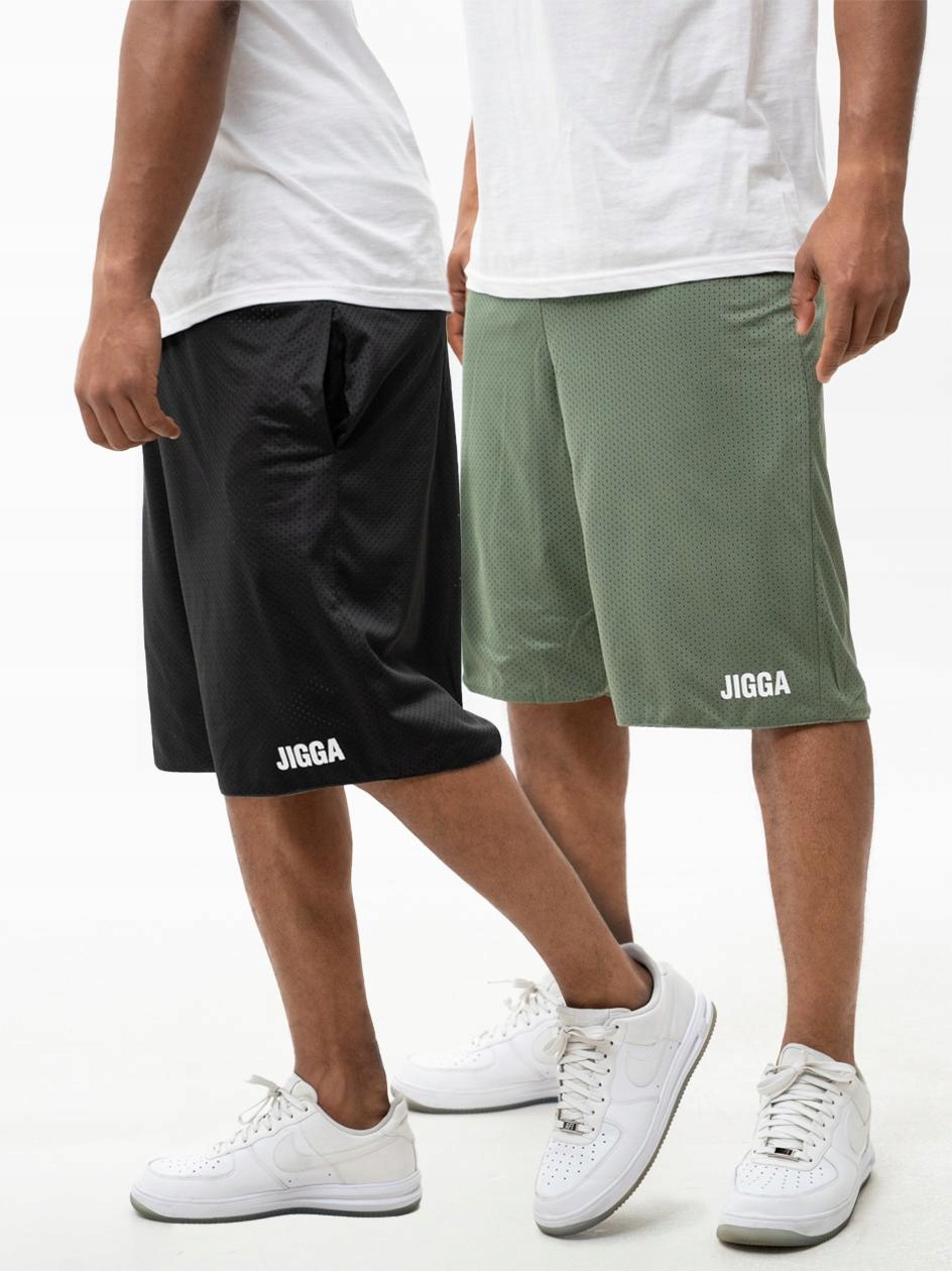 Krátké Kraťasy Sportovní Šortky Oboustranné Černé Olivové Jigga utline L